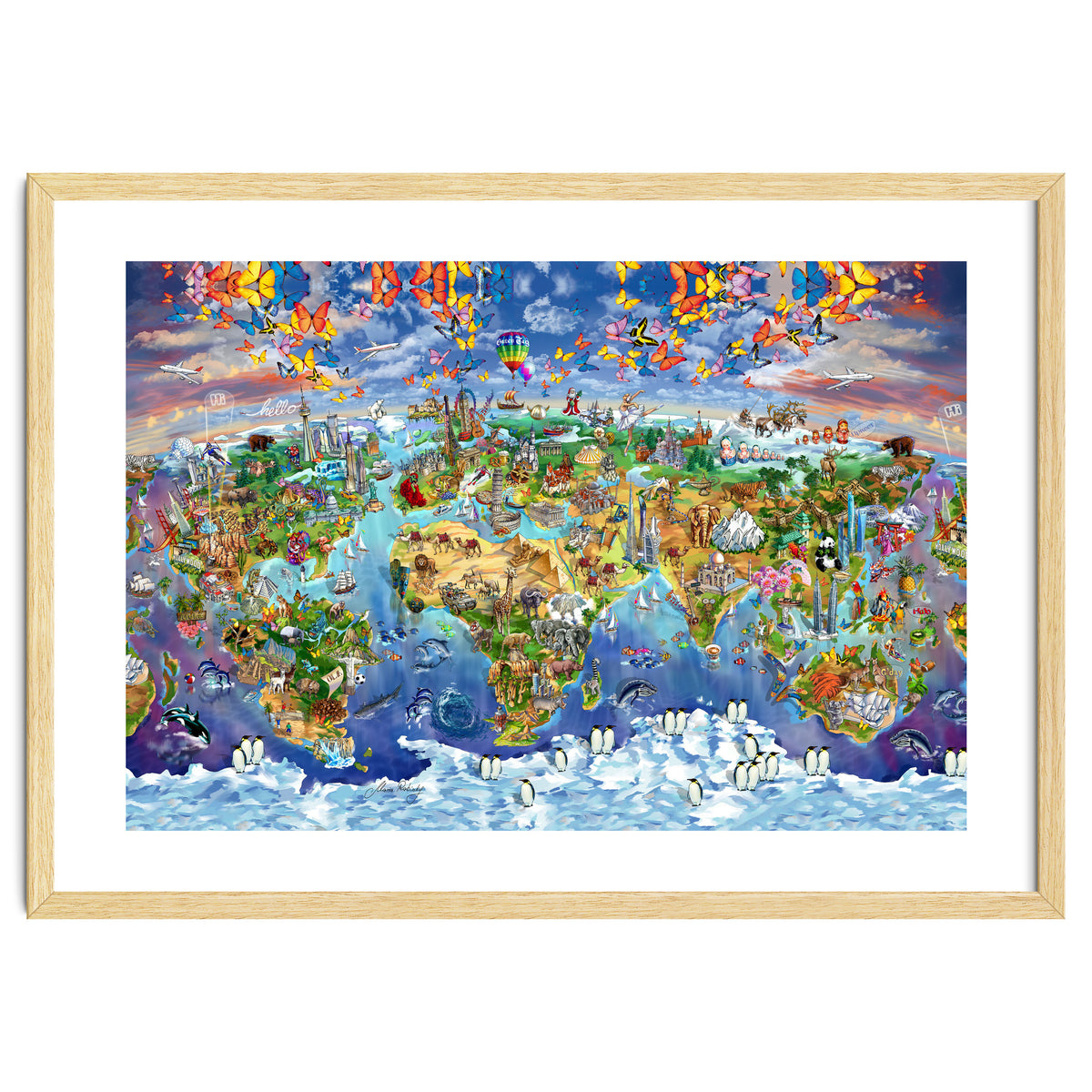 World Wonders Illustrated Map