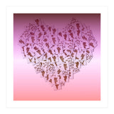 Heart collage of golden Cupid like characters (Print Only) thumbnail