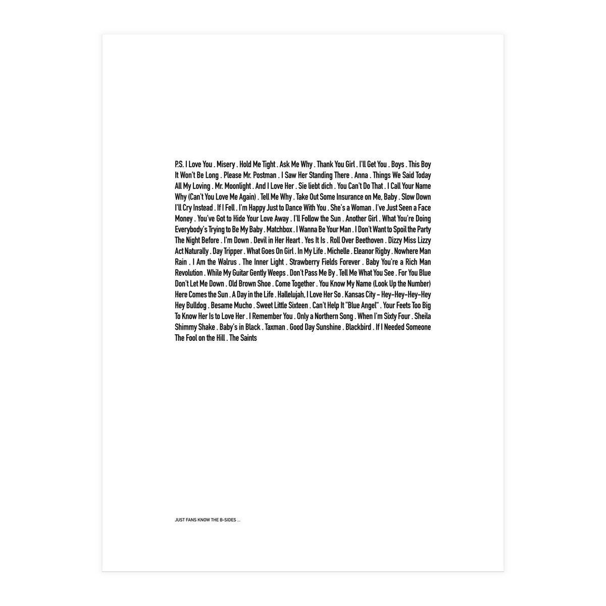 JUST BEATLES (Print Only)