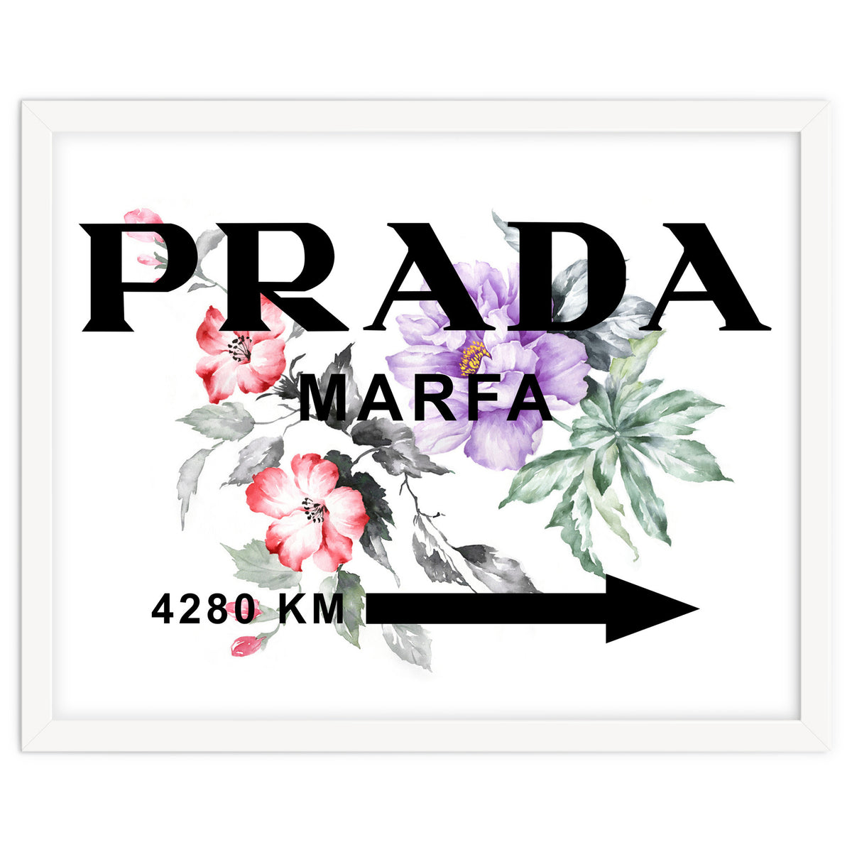 Francfranc PRADA アート prada marfa Art Print by THE NEW BLACK DESIGN | Arthaus