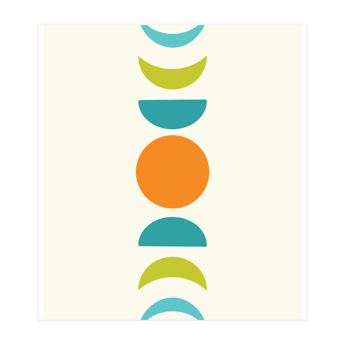 Abstract Moons Teal and Orange  (Print Only)