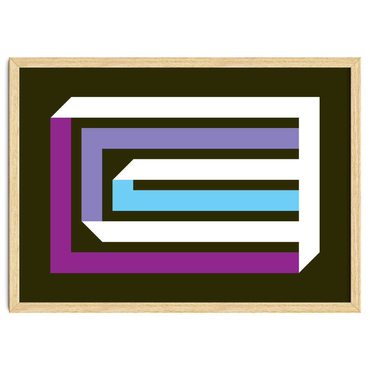 Geometric Shapes No. 35 -  brown, blue & lilac