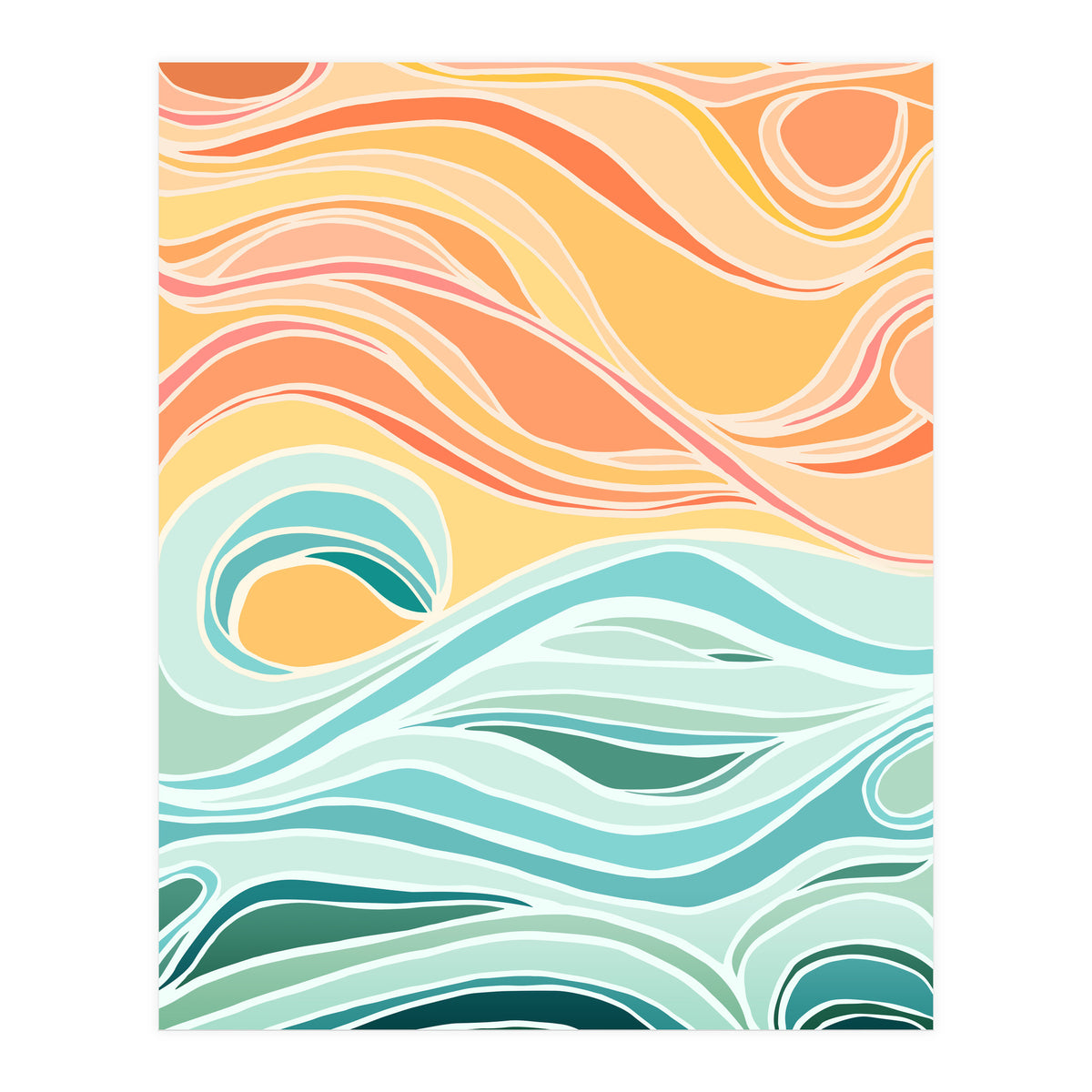 Sky And Sea Abstract (Print Only)