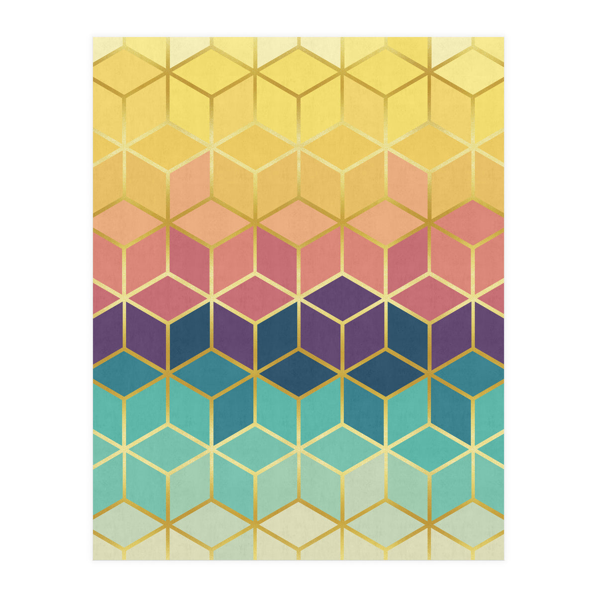 Colorful and golden pattern I (Print Only)