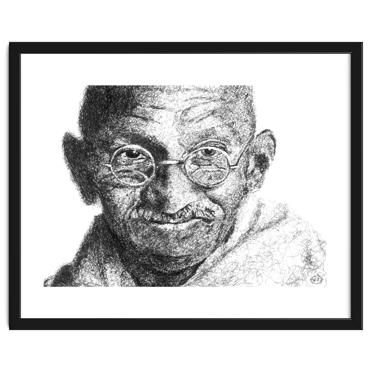 Mahatma Gandhi Scribble Style Portrait