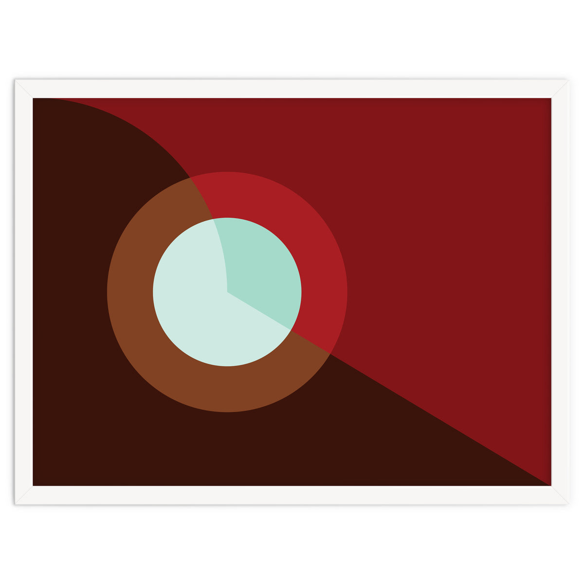 Geometric Shapes No. 2 - deep reds & turquoise