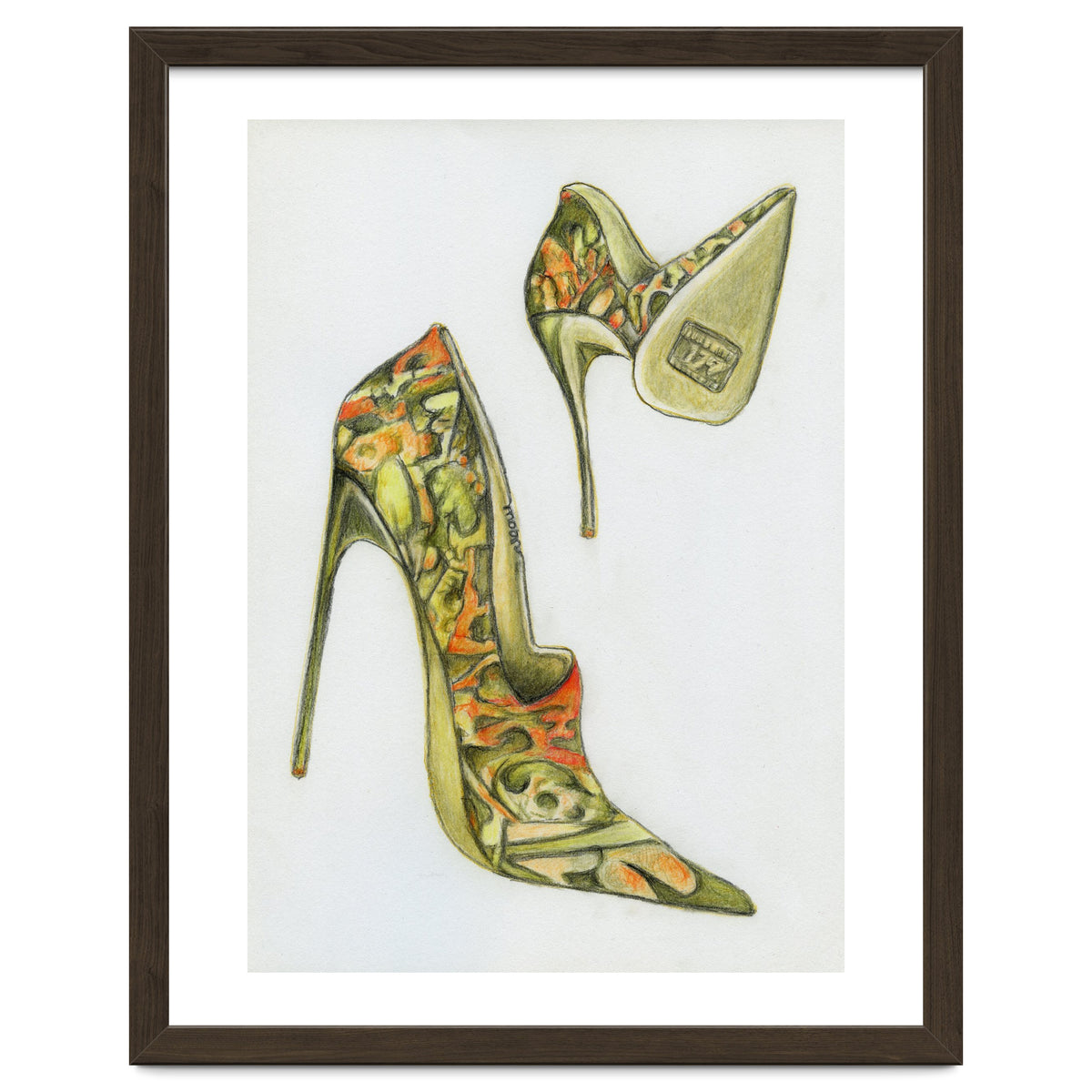 Green stiletto shoes