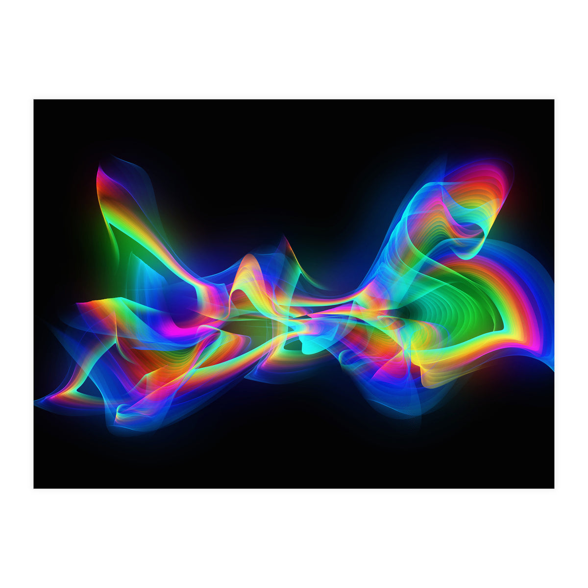 Abstract Colorful Flame Waves (Print Only)