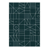 My Favorite Geometric Patterns No.8 - Green Tinted Navy Blue (Print Only) thumbnail