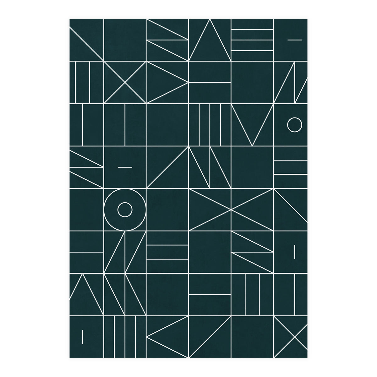 My Favorite Geometric Patterns No.8 - Green Tinted Navy Blue (Print Only)