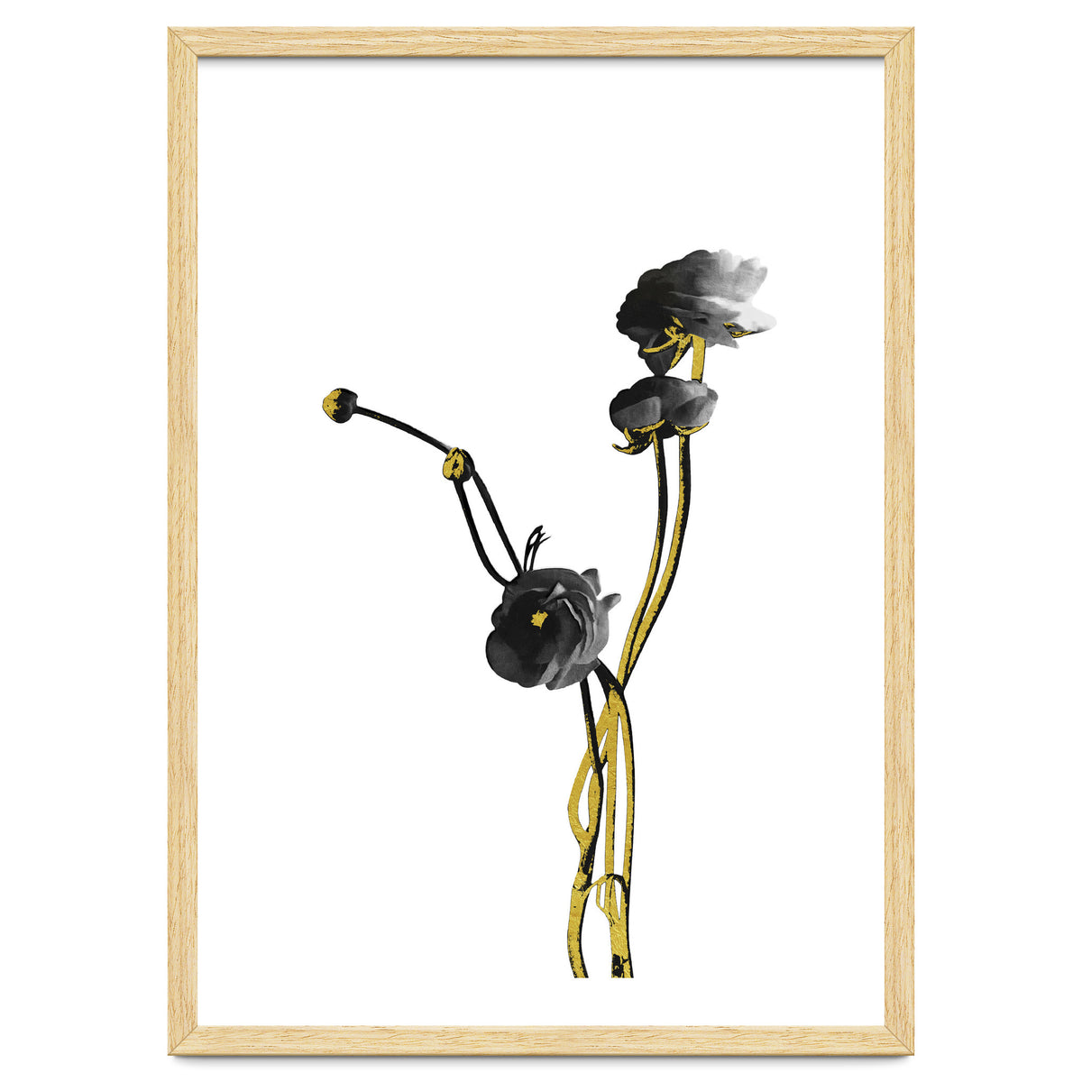 Flower Minimal Black And Gold 04