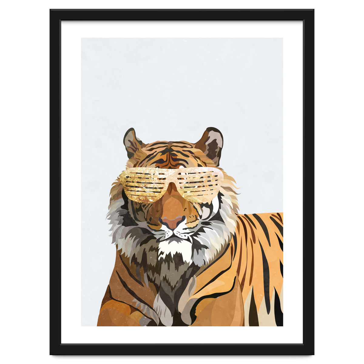 Hip Hop Tiger White Portrait