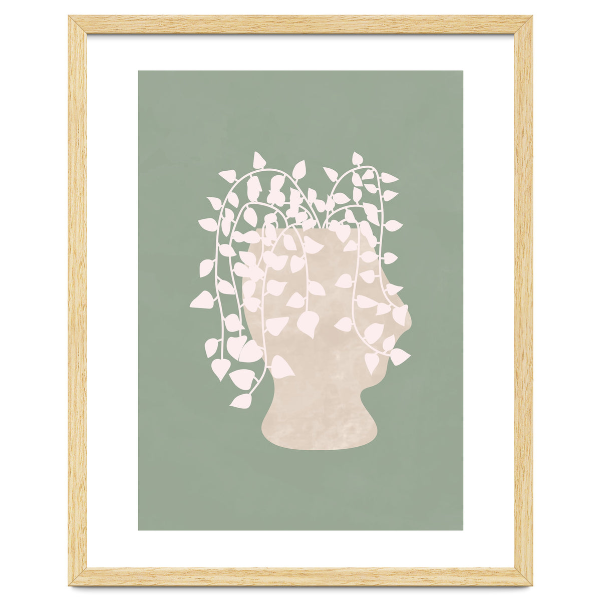Abstract Potted Figure Sage Green