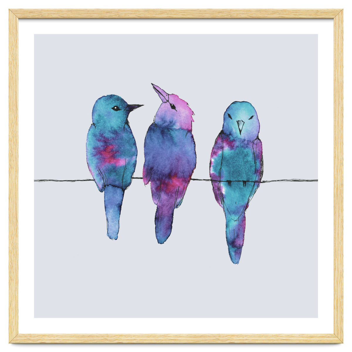 Three birds on a wire