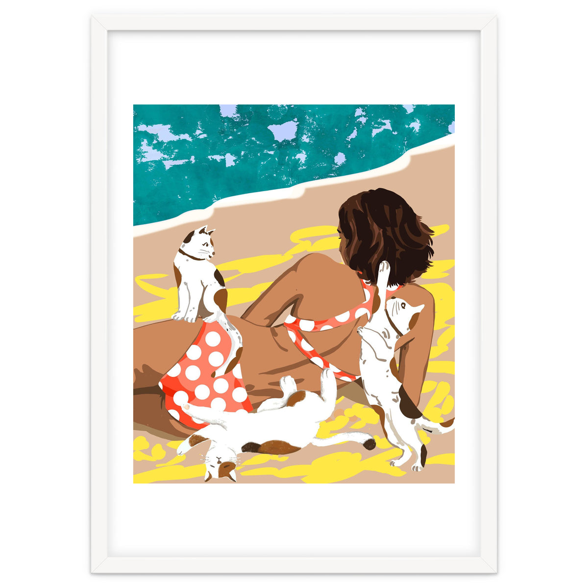 Cat Mom On The Beach