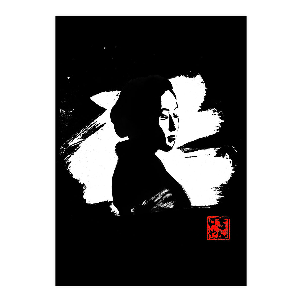 Black gesiha in white (Print Only)