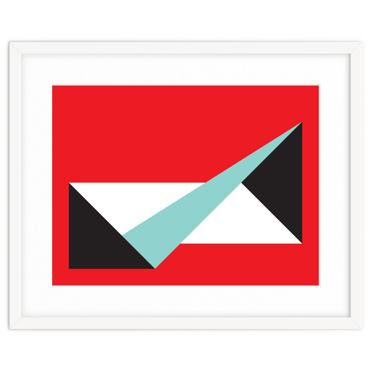 Geometric Shapes No. 49 -  teal, black & red