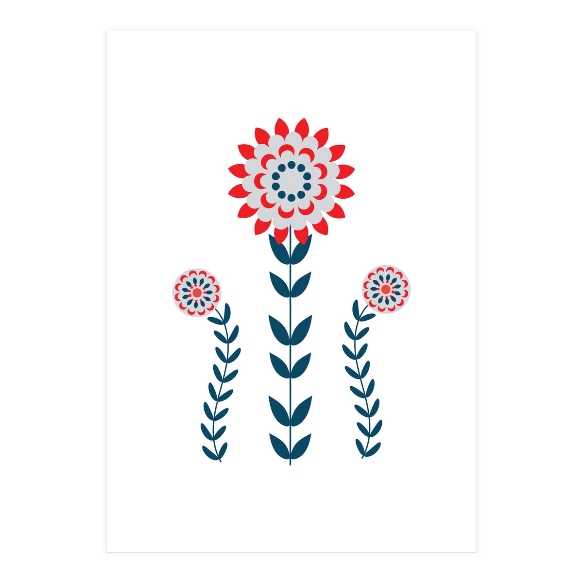 Scandi Folk Flowers  (Print Only)