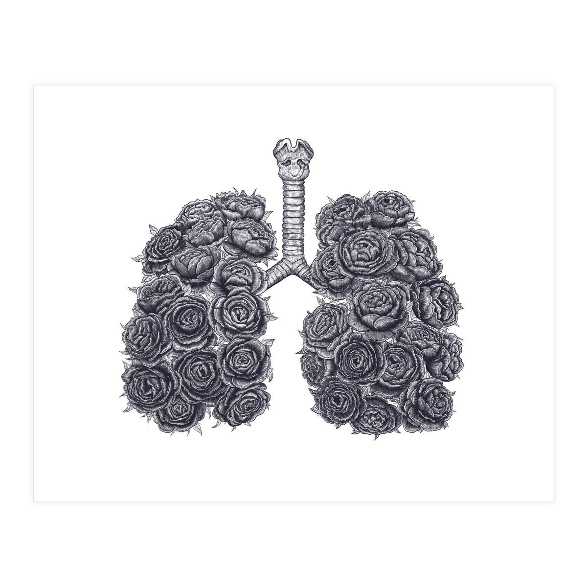 Lungs With Peonies (Print Only)