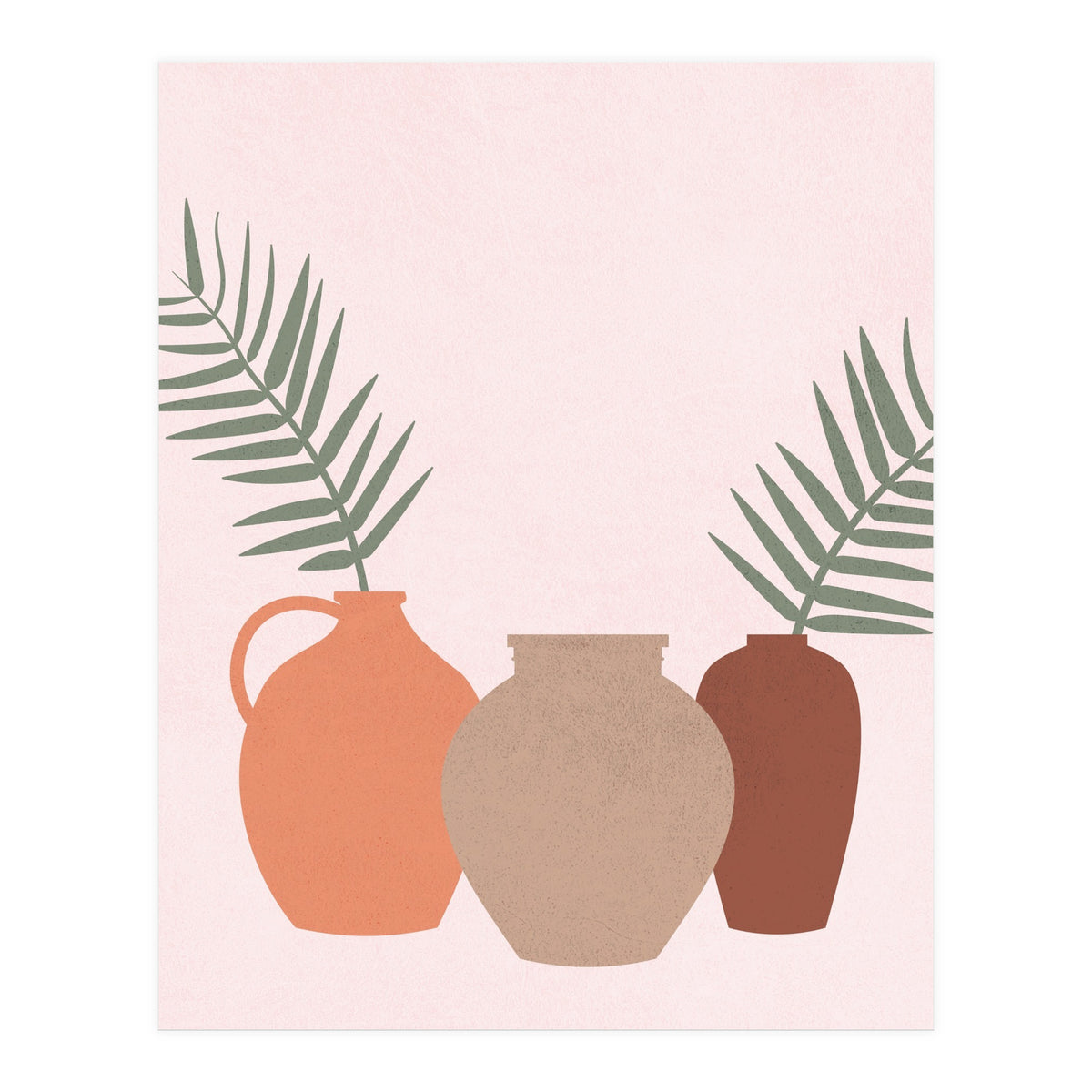 Palm Leaves Pottery Minimal Boho (Print Only)
