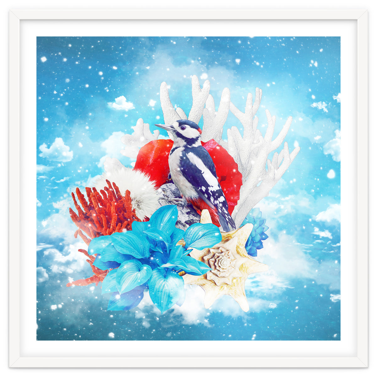 Floral Woodpecker In Winter