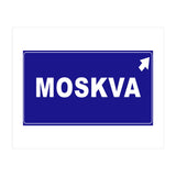 Let`s go to Moskva, Russia! Blue road sign (Print Only) thumbnail