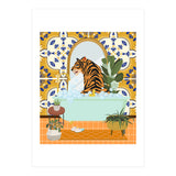 Tiger Bathing in Moroccan Style Bathroom (Print Only) thumbnail