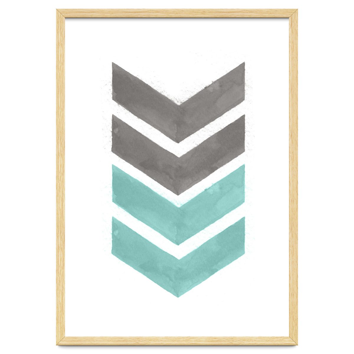 Mint Grey Chevron Print