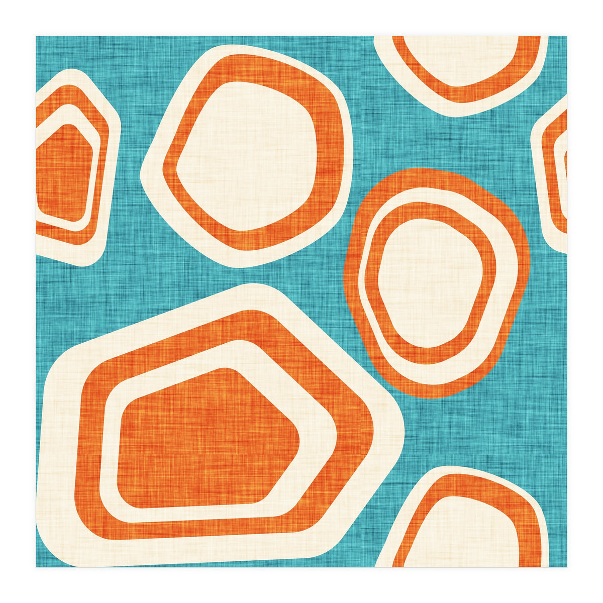 Day At The Lake Blue Orange (Print Only)