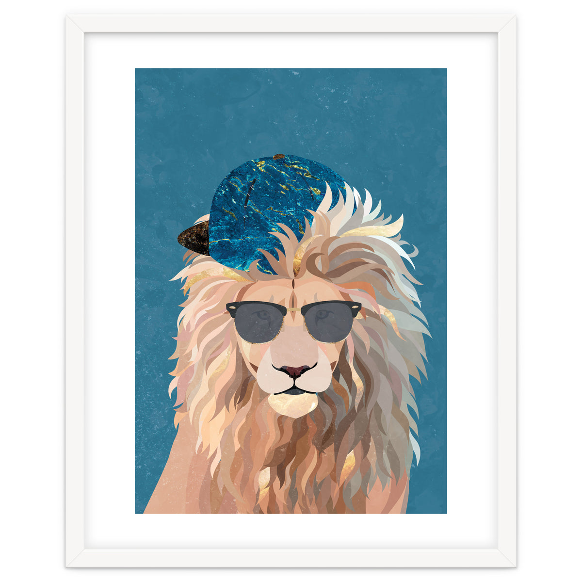 Skater Lion Portrait Blue