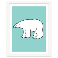 Polar Bear Pattern On a Mint Background