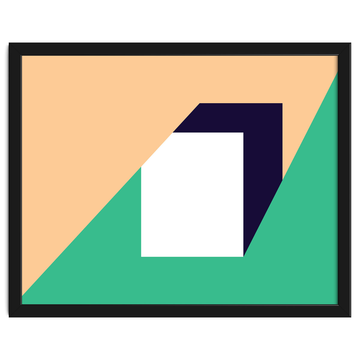 Geometric Shapes No. 61 - pink, green & dark blue