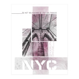 NYC Brooklyn Bridge Details | pink marble (Print Only) thumbnail