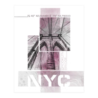 NYC Brooklyn Bridge Details | pink marble (Print Only)