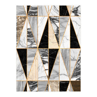 Marble Triangles - Black and White (Print Only)