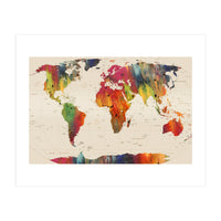 ALLOVER THE WORLD-Painted map (Print Only)
