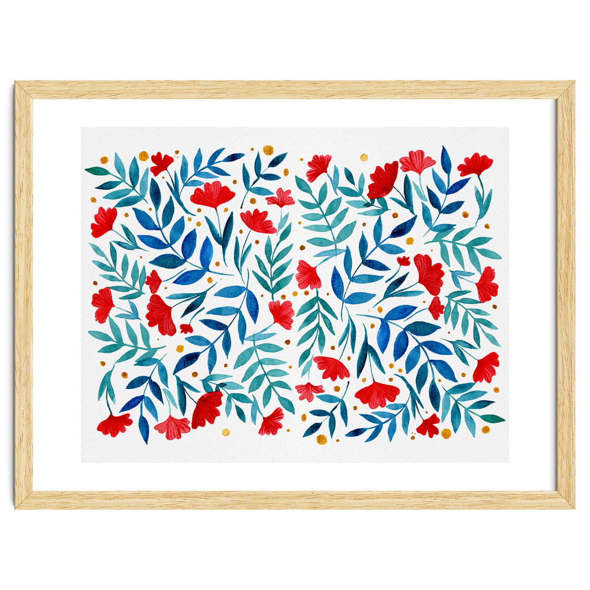 Magical garden - red and turquoise