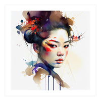 Watercolor Modern Geisha #1 (Print Only)