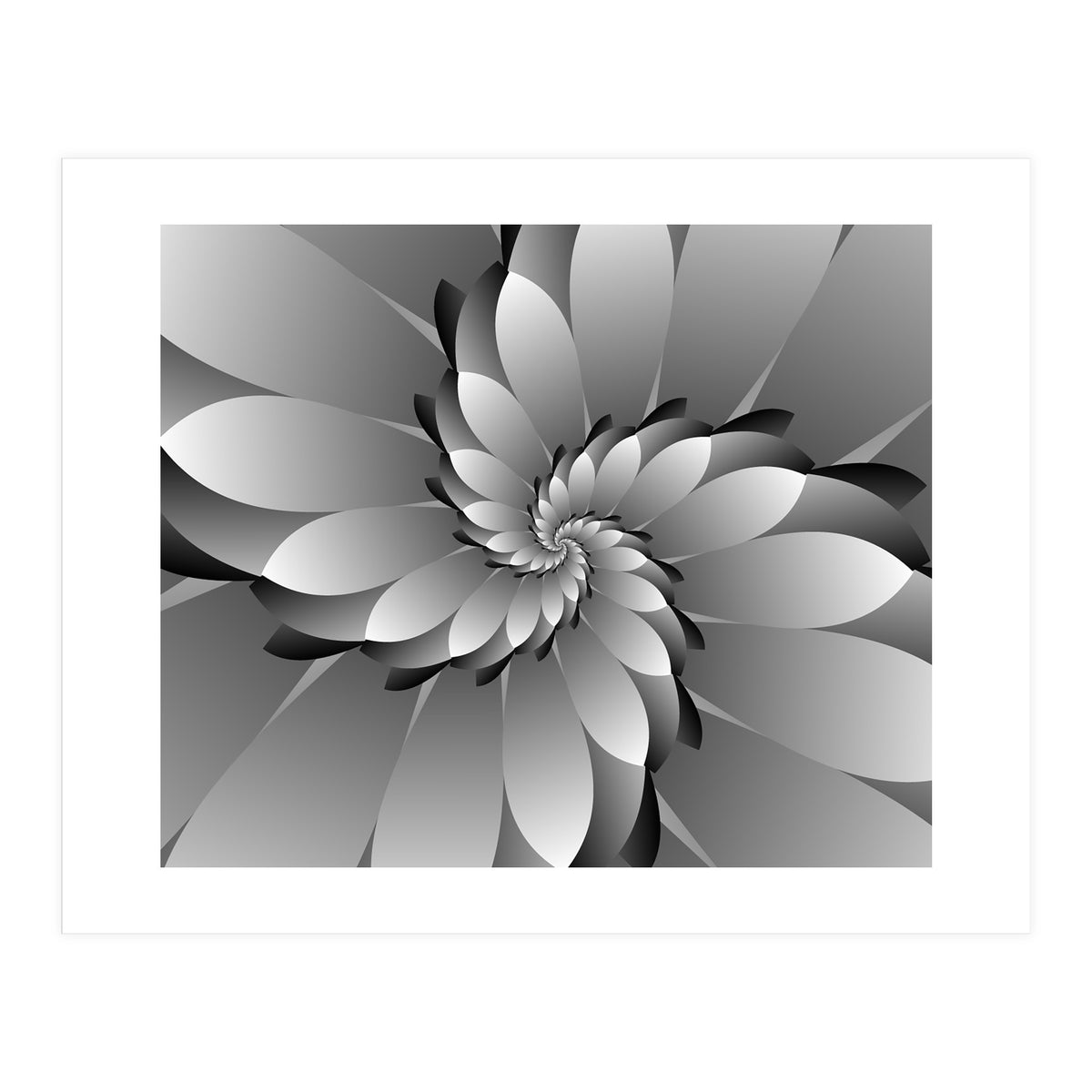 BLACK Floral 3D ART (Print Only)