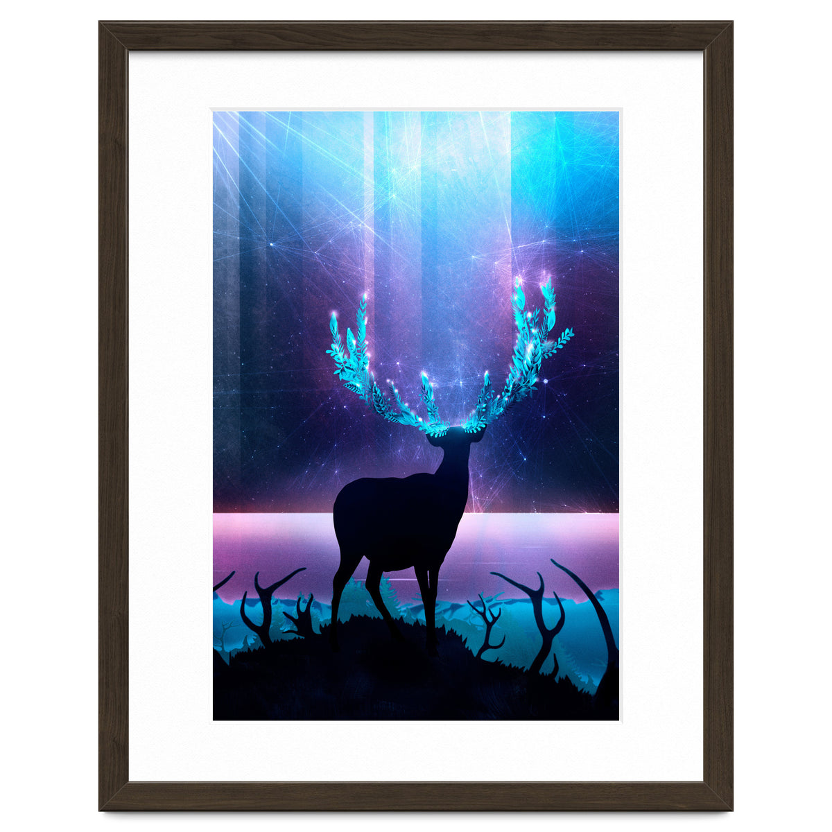 Greenery Deer - Sterling Magenta