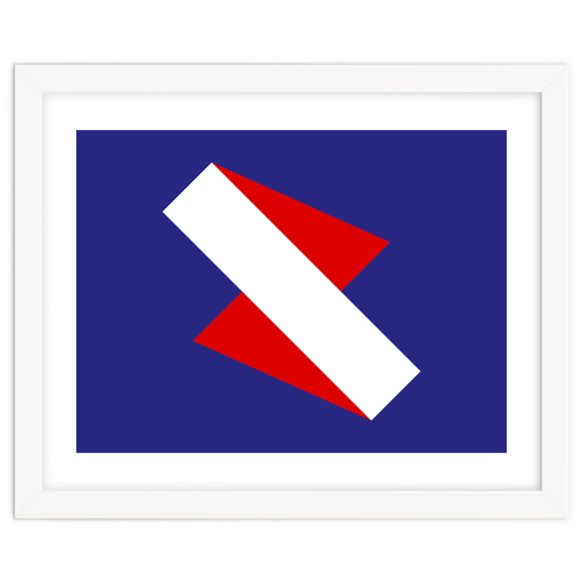 Geometric Shapes No. 68 - red & royal blue