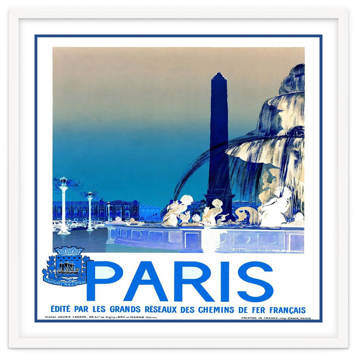 Travel Poster Paris Vintage