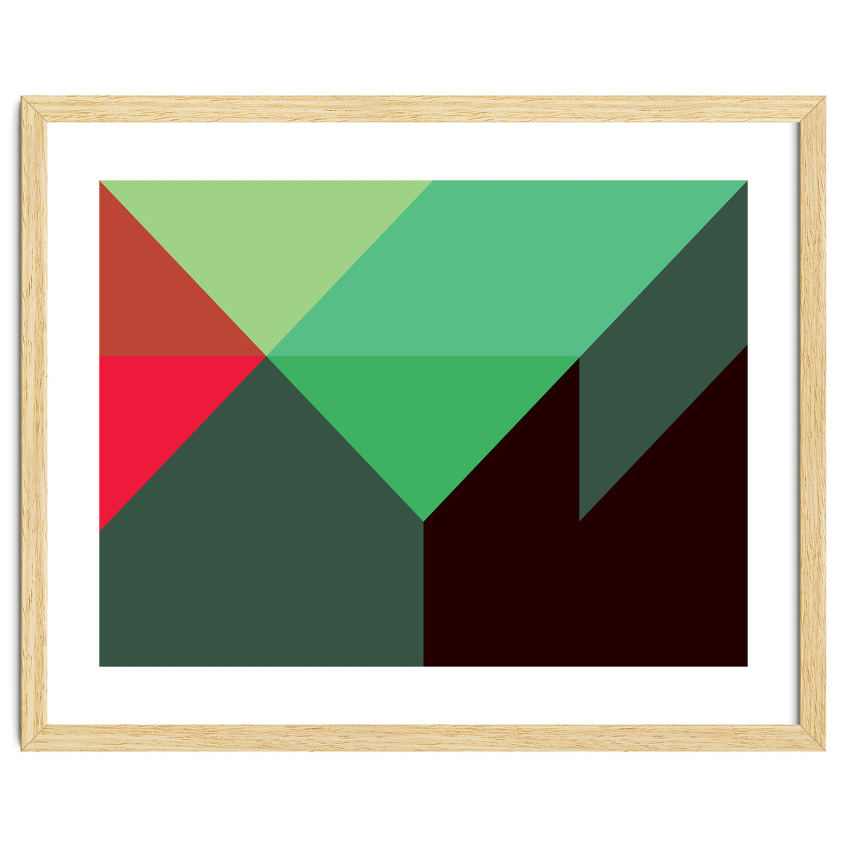 Geometric Shapes No. 30 - red, green & black