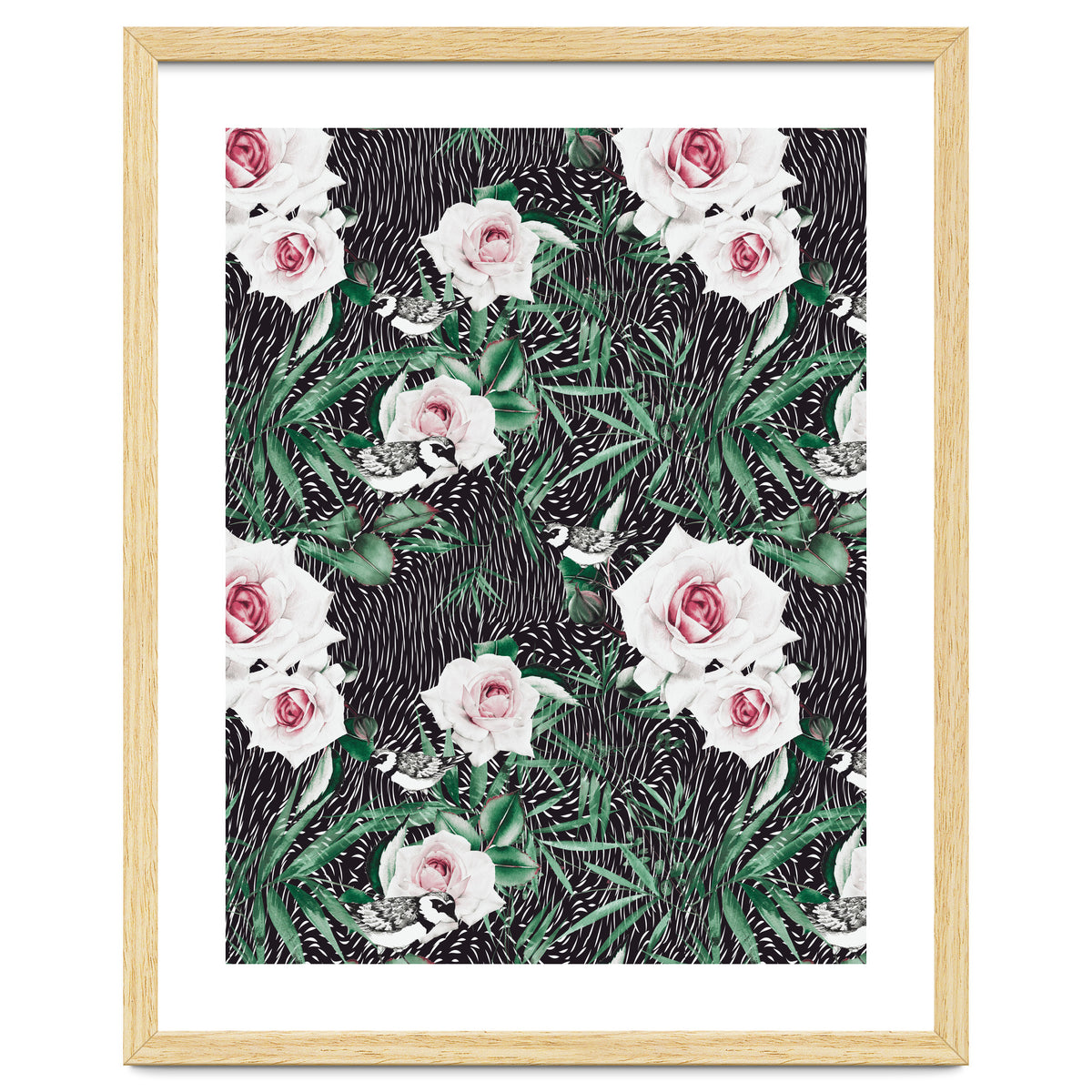 Dark flowery abstract of birds