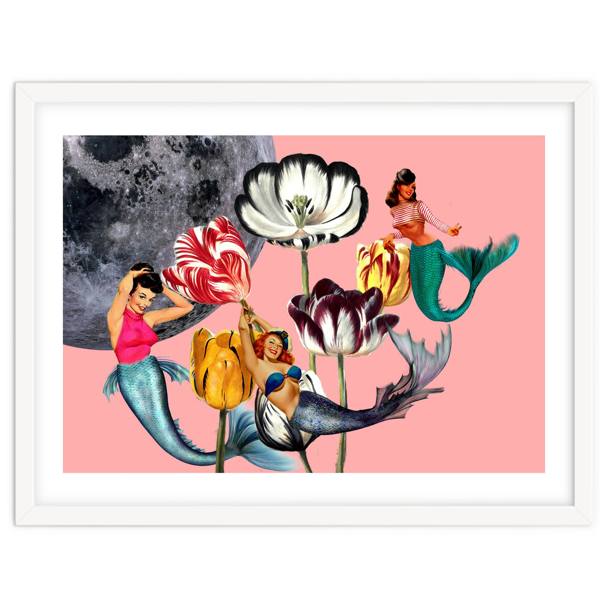 Mermaid Floral with moon