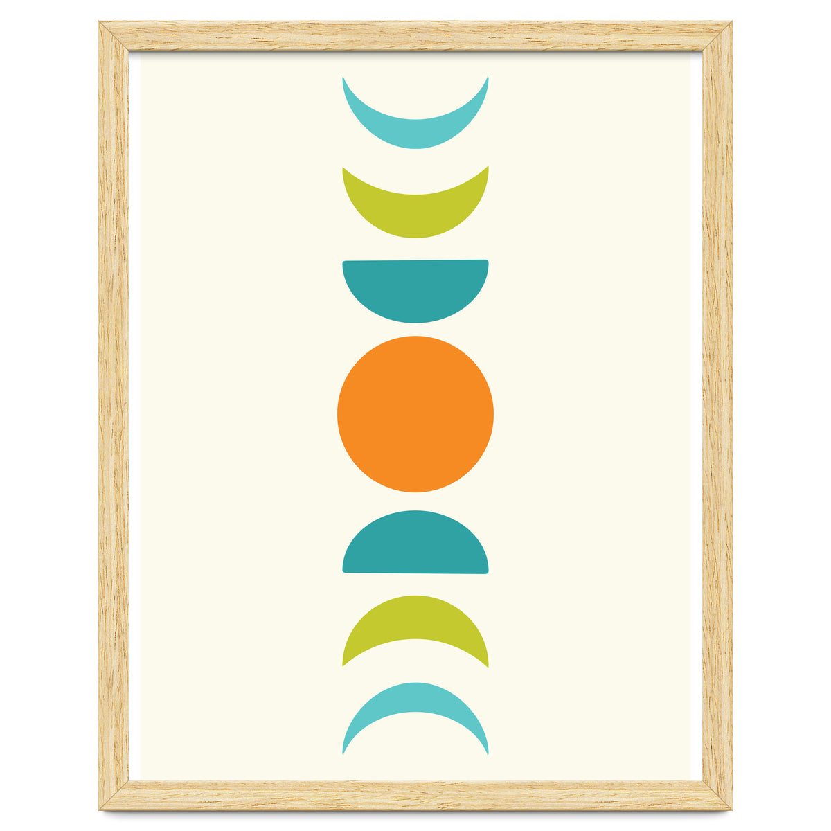 Abstract Moons Teal and Orange