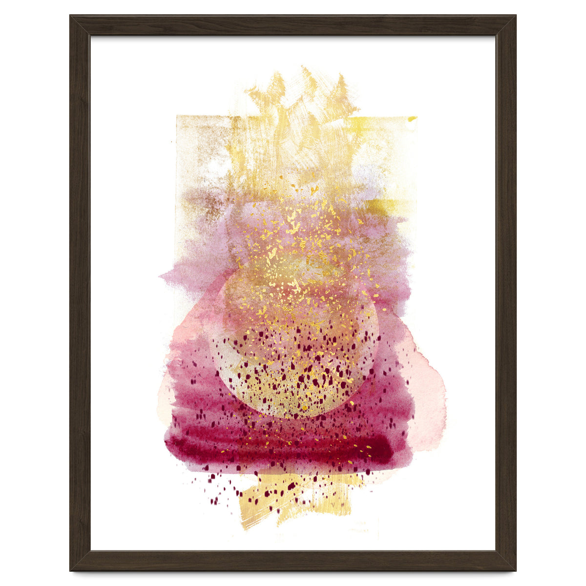 Abstract watercolour summer moon