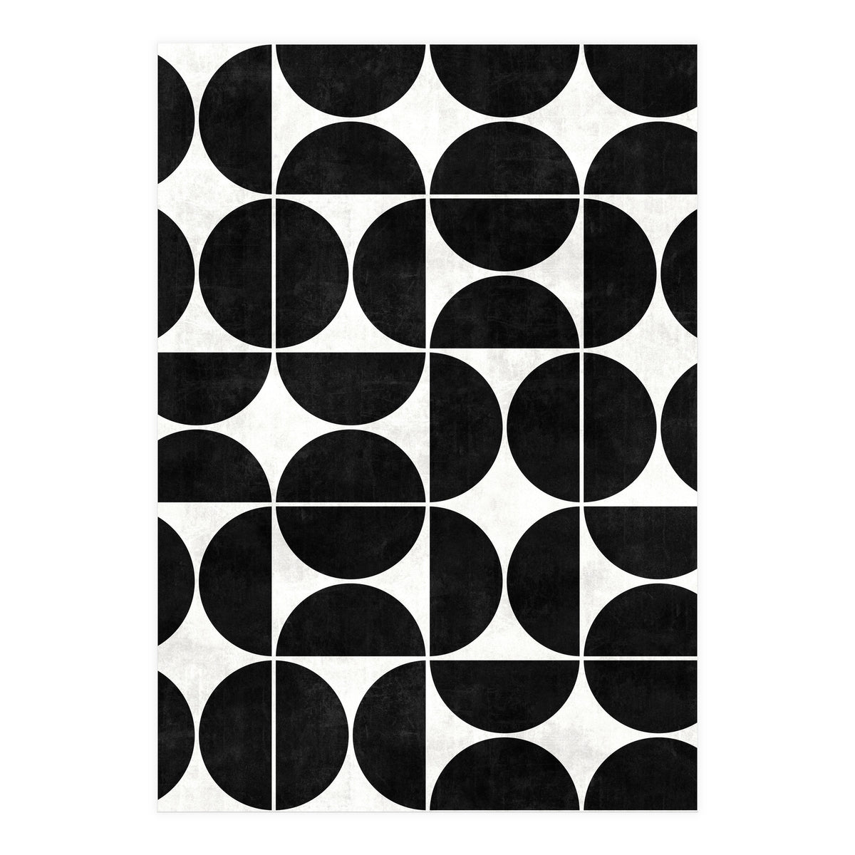 Mid-Century Modern Pattern No.3 - Black and White Concrete (Print Only)