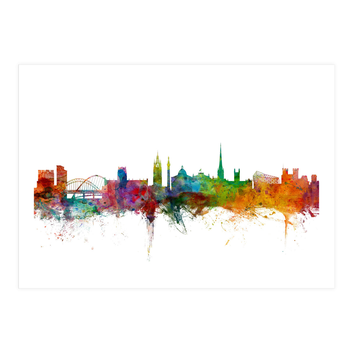 Newcastle England Skyline (Print Only)