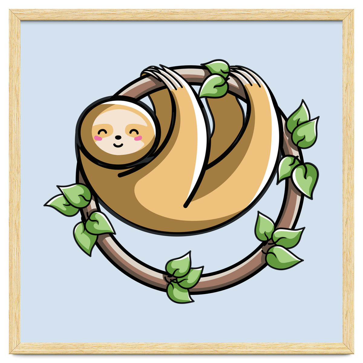 Kawaii Cute Sloth Circle